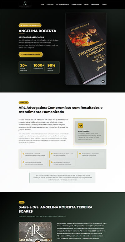 Landing page para advogados - Angelina Roberta Advocacia